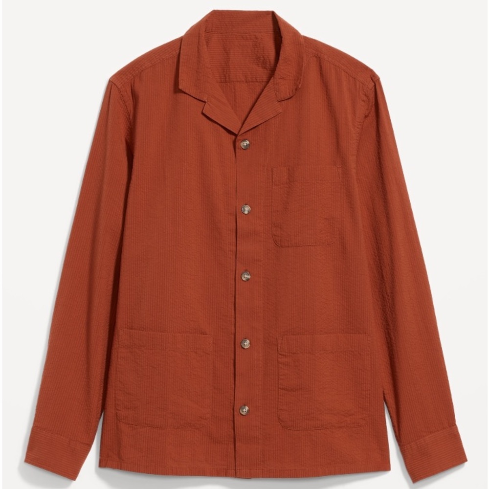 🆕[on] lightweight seersucker overshirt